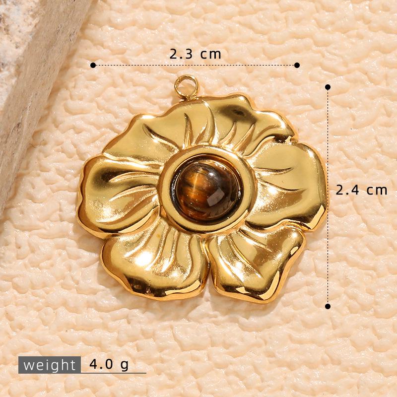 Stainless Steel Tiger Eye Oval Pendant & Earrings Set