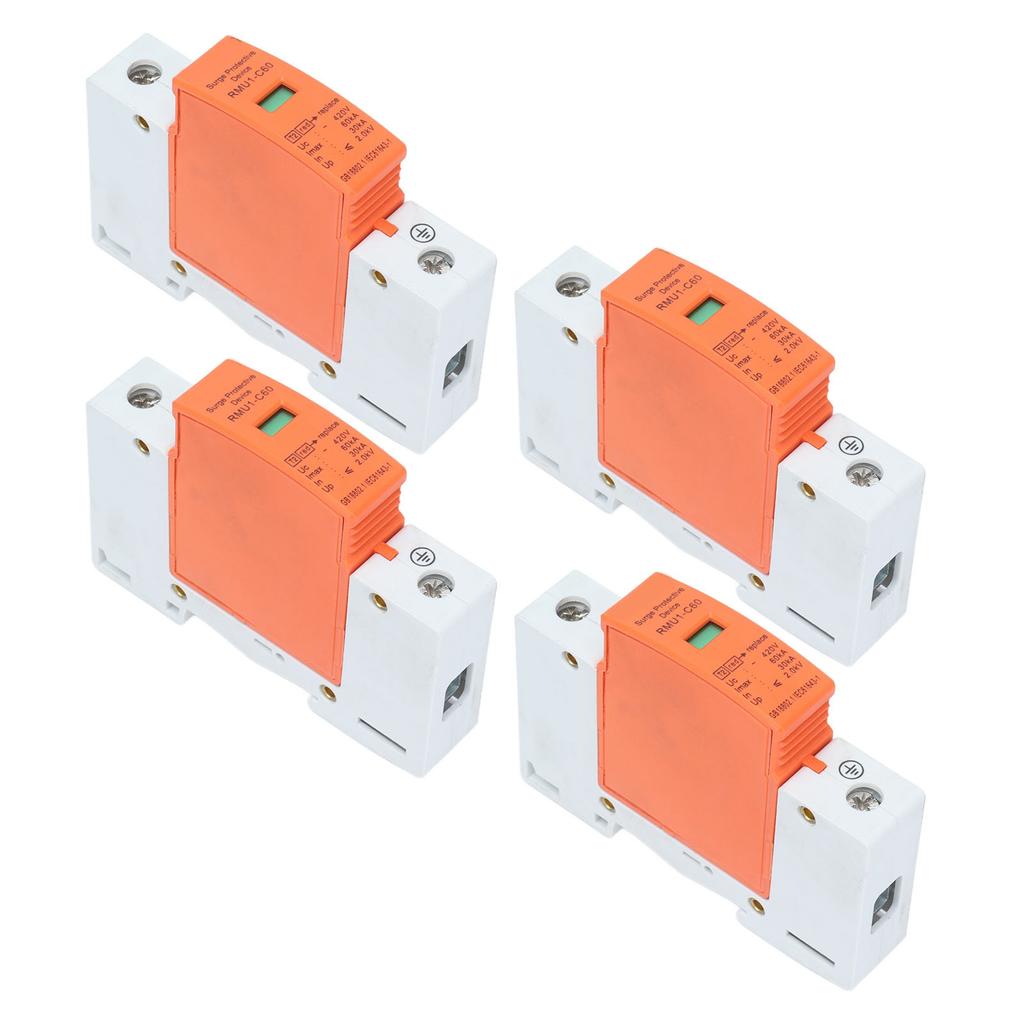 4 Stück 1P Überspannungsschutzgerät DIN-Schienenmontage SPD Hausableiter Schutz AC 420V