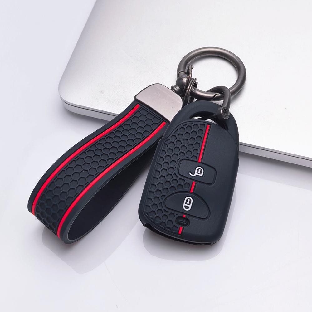 Key Fob Cover for Hyundai Elantra Tucson Models Santa Fe Ix35 with Keychain Anti-Scratch Surface Shockproof Structure Soft Grip Texture