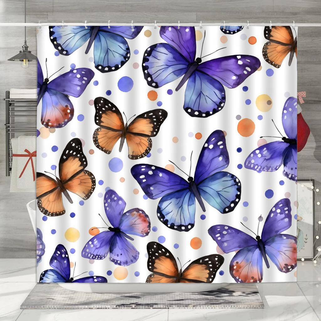 Funny Cat Shower Curtain Cartoon Cute Cats Dog Kids Shower Curtain for Bathroom Waterproof Polyester Home Decor Shower Curtains