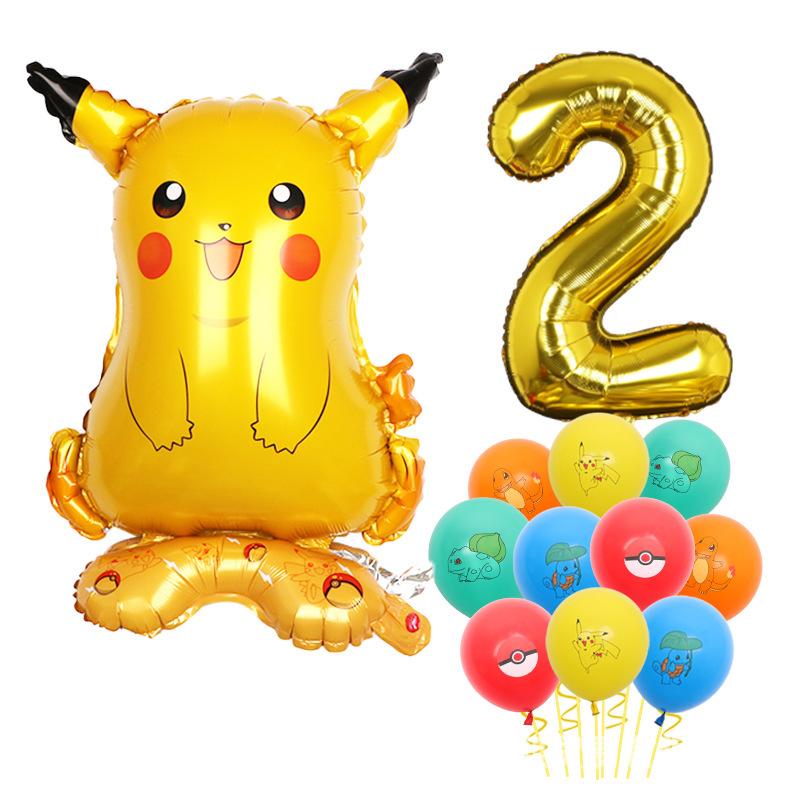 Standing Pokémon Pikachu Squirtle Child Elf Birthday Aluminum Film Printing Latex Balloon Gift