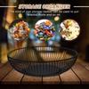 11 Inch Round Wire Fruit Basket Bowl Handmade Iron Snack Storage Decorative Kitchen ganizer Countertop Home Decoration Metal