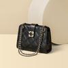 Bag Women's Leather Crossbody Bag Women's Premium Sense Small Fragrance Diamond Check Chain Shoulder Underarm Bag