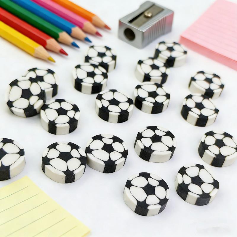 36Pcs Cartoon Football Pattern Eraser School Kindergarten Birthday Party Gift Stationery Football Rubber