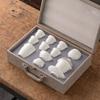 Light Luxury Suet Jade Porcelain Kung Fu Tea Set Gift Box Boutique Real Estate Insurance Bank Business Commemorative Gift Formulation