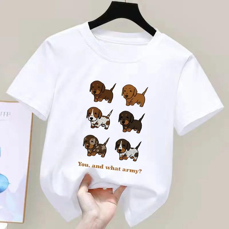 Dachshund Teckel Cute Dog Kids Tshirt Cute Printing Shirt Fashion TShirt for Casual Tops Short Sleeve