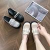 Design Sense Niche Woven Hollow Bag Head Cool Slippers Summer New Wear Round Head Thick Heel Shoes Women