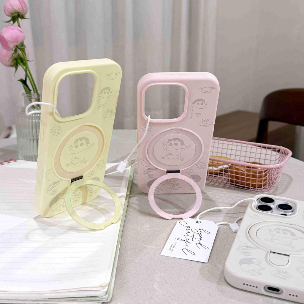 iPhone 17 Pro Max Liquid Cartoon Ring Stand Case with Precise Cutouts and Magnetic Anti-Fall Protection