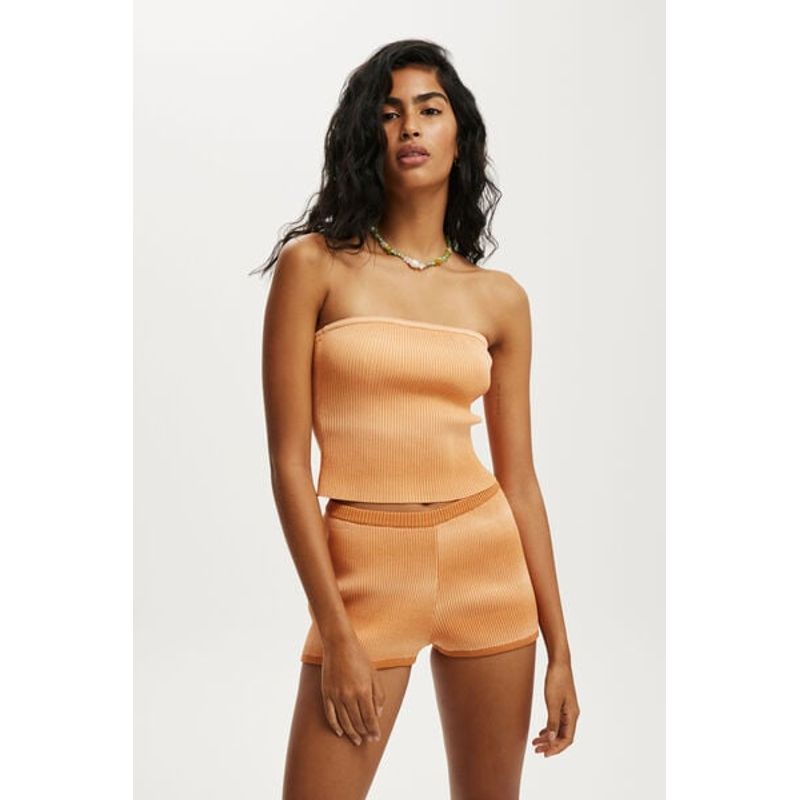 

Australian Niche ~ Cot * on Knitted Sister Shorts Orange/shorts 3XS