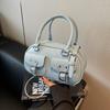 Retro niche handbag small bag women's 2025 new simple bowling bag versatile shoulder messenger bag