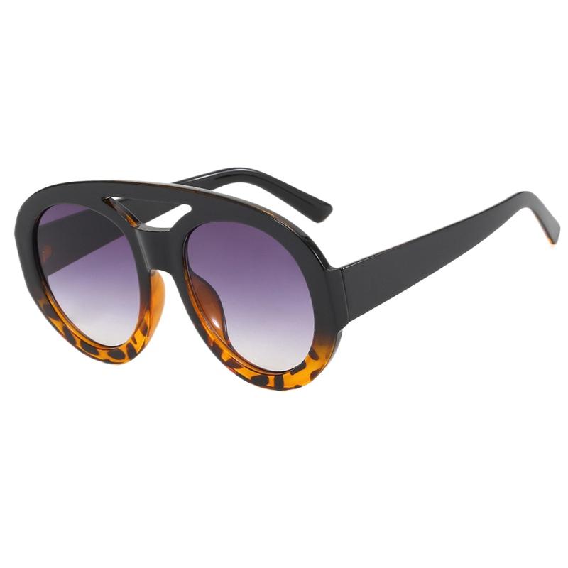 Vintage Luxury Designer Womens Sunglasses Large Frame Toad Shaped Hip Hop Sunglasses Double Beam Fashion Contrast Sun Glasses