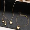 Neues Pfirsichherz Halsketten-Set Schmuckset kreatives Liebes-Halsketten-Set Halskette Ohrringe Armband Dreiteiliges Set