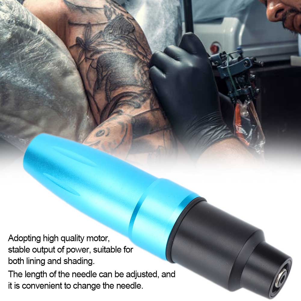 Professional Electric Strong Motor Tattoo Pen Machine Tattoo Artists Tool RCA InterfaceBlue