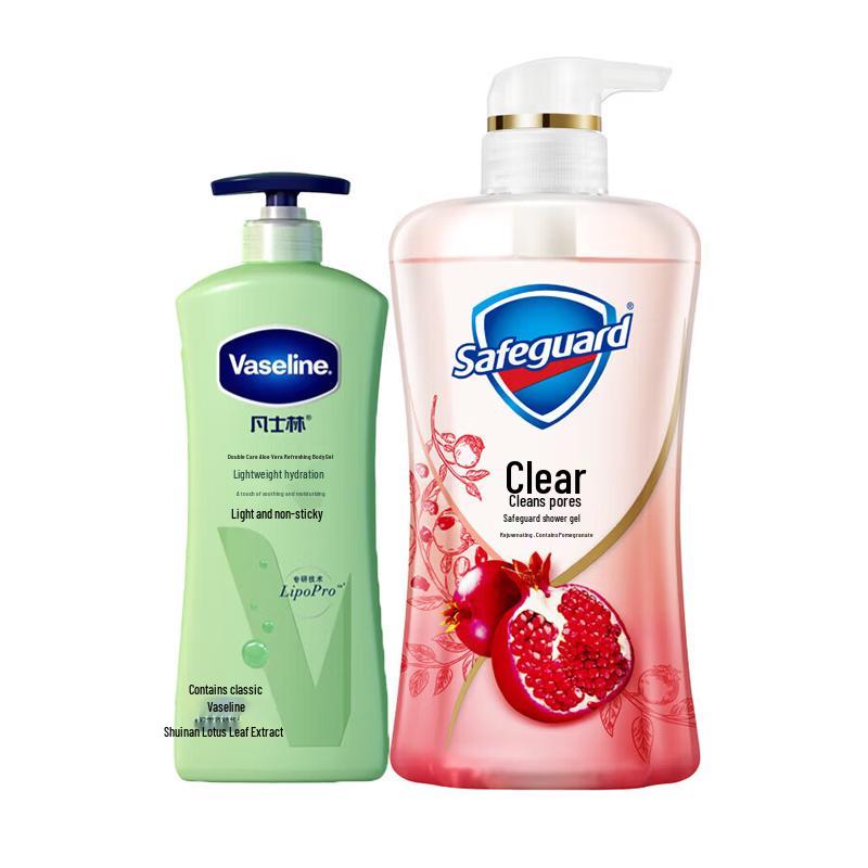 Vaseline Aloe Fresh Body Lotion & Pomegranate Shower Gel Set