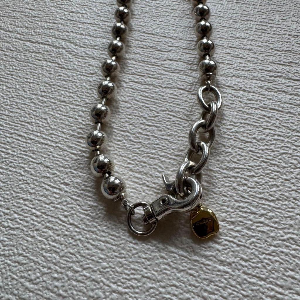 Used CHIEKO+ Big Ball Necklace Silver Ball Chain Necklace
