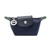 Le Pliage Green Unifarbener Druckknopf-Reißverschluss Leinwand mit Lederbesatz Knödeltasche Leinwand Münzbörse Damen Taschen Blau 30016919P68