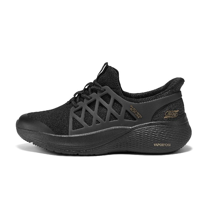Skechers Bobs Sport Comfortable Easy Slip-On Lace-Up Low-Top Lifestyle Casual Shoes Women sneaker Black 117507-BBK 35