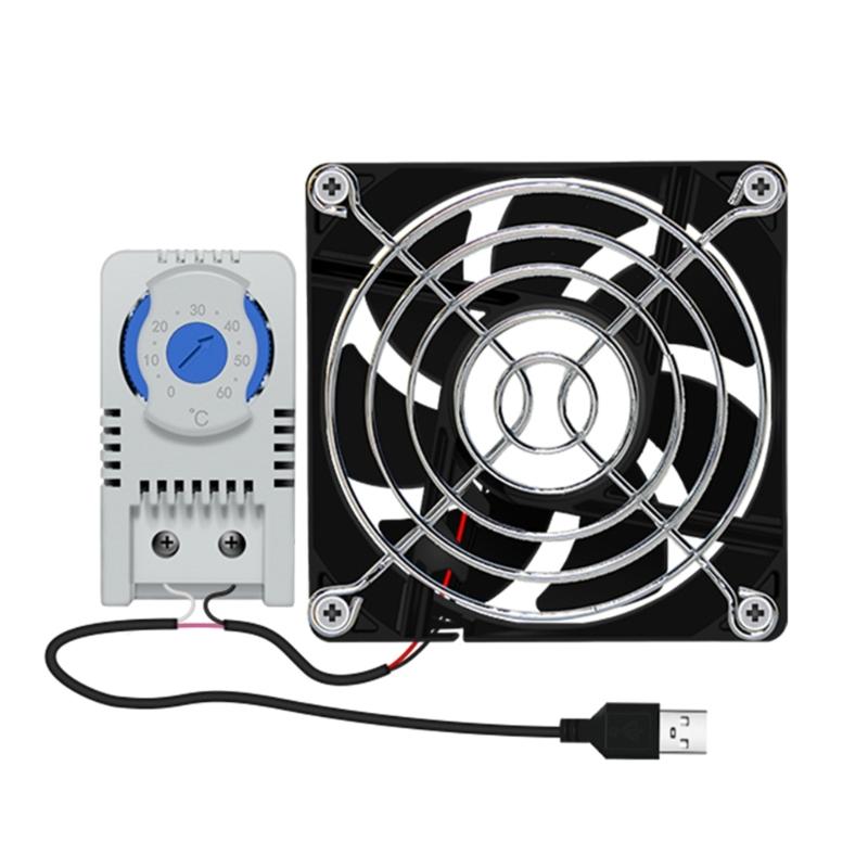 

USB Cabinet 80mm Fan Quiet Cooling Fan System With 0-60℃ Temperature Control For Home Theater Cabinets Computer 1