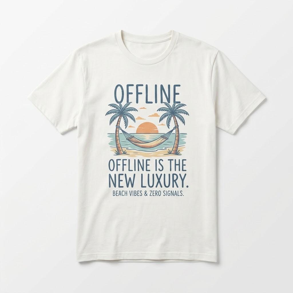 Offline Is The New Luxury T-Shirt Digital Detox Beach Tee Vacation Mode Top Unisex T-Shirt XXXL
