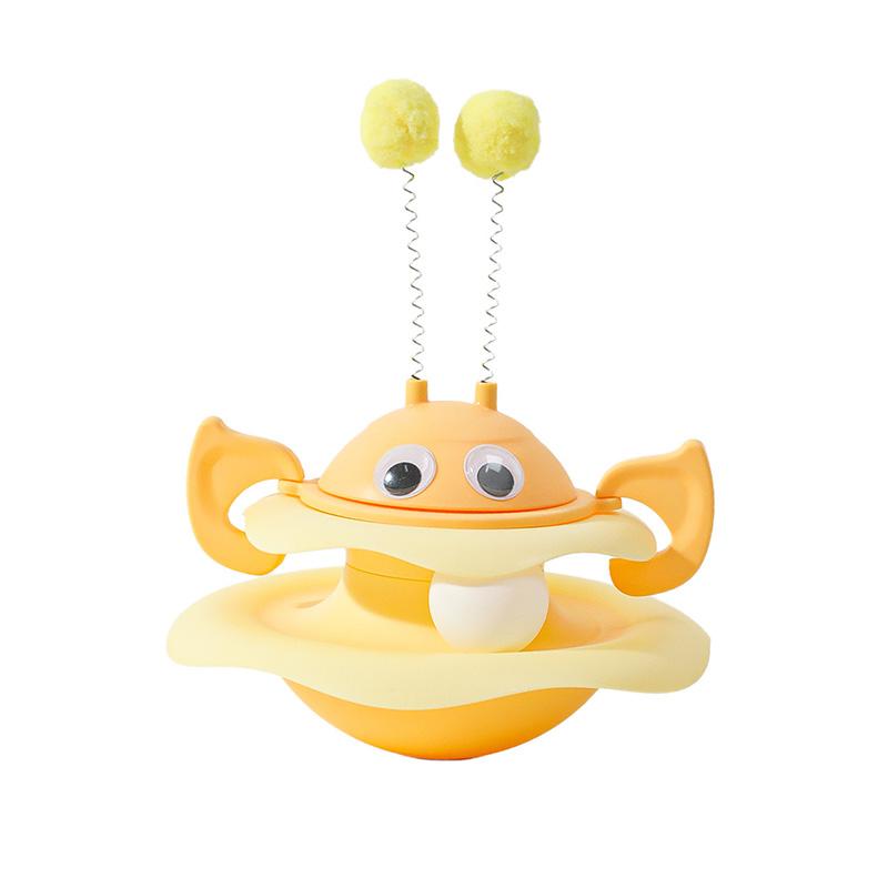 

Игрушка для домашних животных Honey Bee Tumbler Spinning Play Tray Kitten High Amuse Amuse Cat Turntable Bite Protective Scratching Cat Toy жёлтый