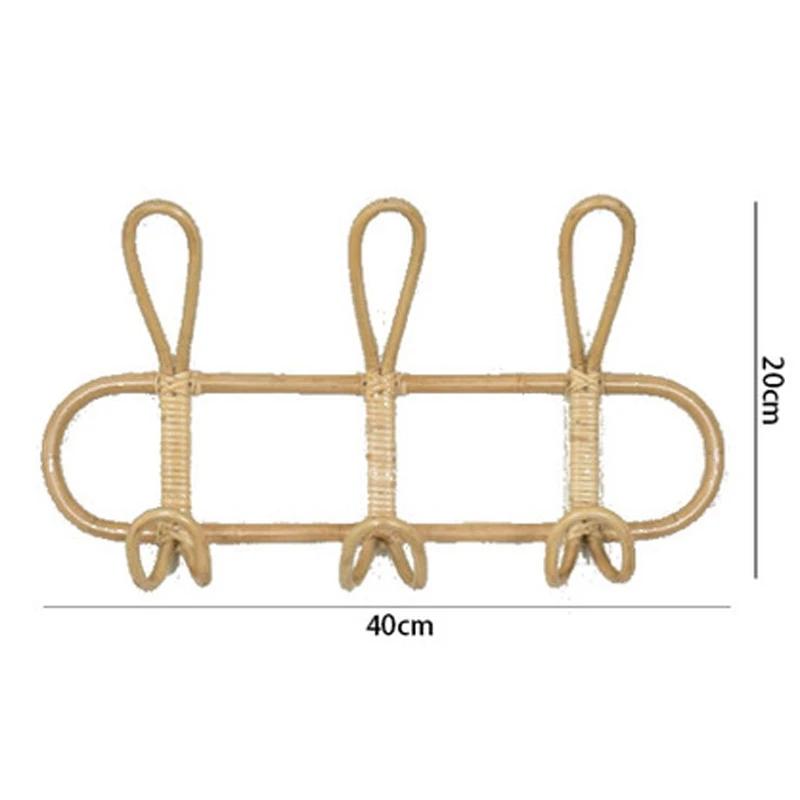 Ganci a Parete in Rattan Appendiabiti in Rattan Scaffale Organizer per Vestiti dei Bambini Gancio per Appendere Vestiti Cappelli Decorazione Stanza Bambini Appendiabiti Organizzazione Vestiti