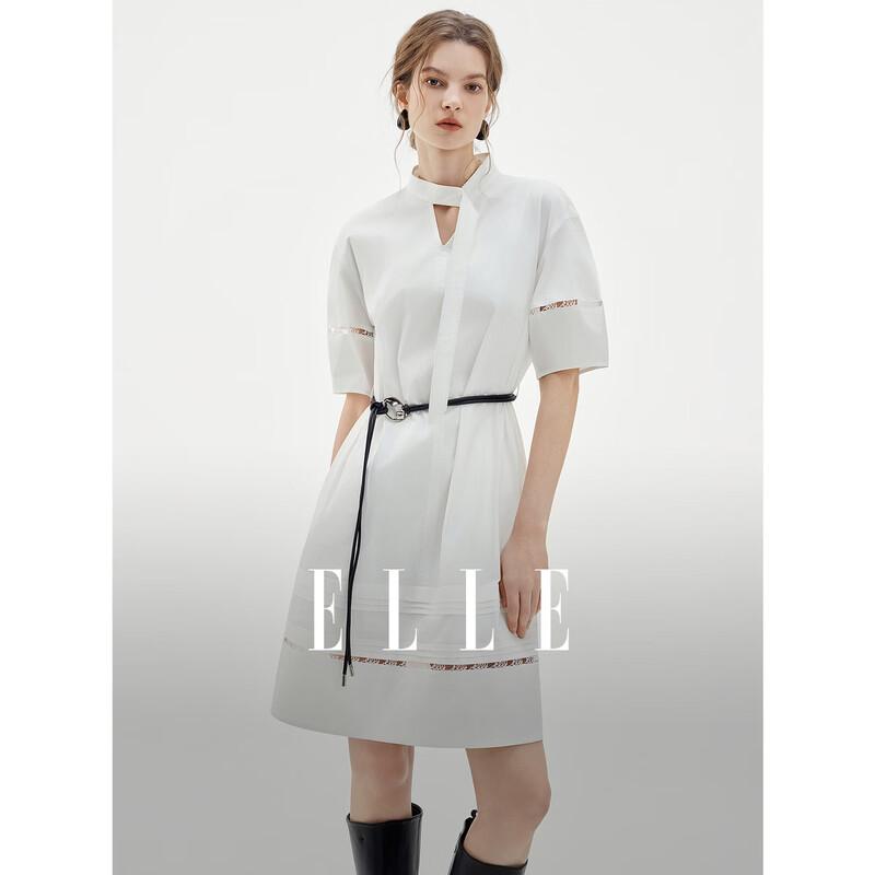 ELLE Elegant Spliced Casual Shirt Dress M
