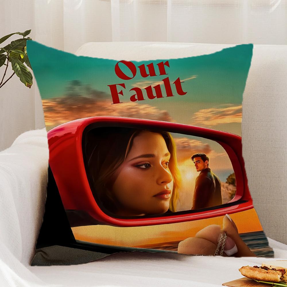 M-My Fault C-Culpa Mia Movie Cushion Cover Premium Comfort Reversible Pillow Cover - Dual - Use Design for Home & Car