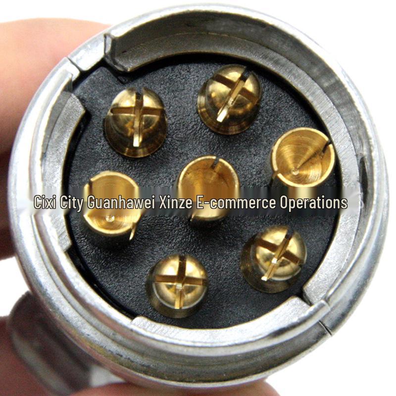 Spina per Rimorchio in Alluminio Europea a 7 Pin - Connettore Luci Posteriori per Traino RV/Trattore Standard UE