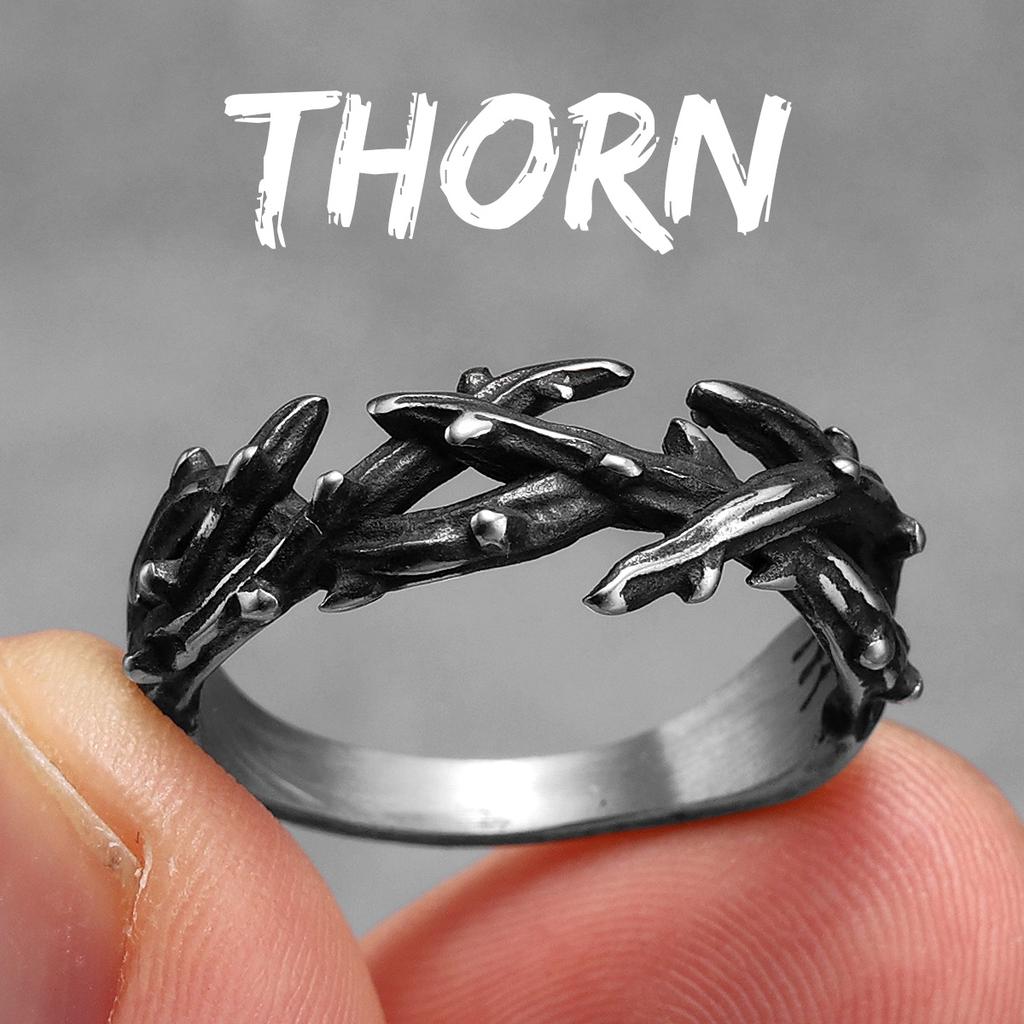 Thorn Crown Retro Stainless Steel Men Rings Punk New In For Male Women  Jewelry Creativity Gift  Dropshiping