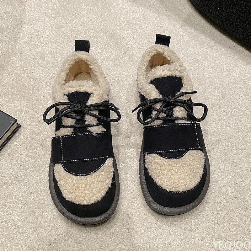 Autumn Winter New Women's Casual Cotton Shoes Retro  Lace Up Cold Resistant Warm Simple Comfortable Women's Shoes