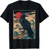 Red Moon Raven - Japanese Style Vintage Black Crow Graphic T-Shirt