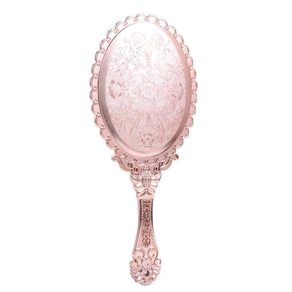 High Definition Handheld Mirror Easy to Carry Portable Dressing Mirror Carved Small Mirror  Desktop
