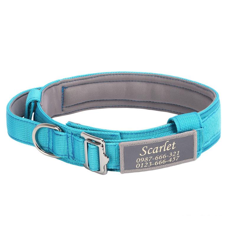 Personalized Name Dog Collar Military Tactical Pet Dog Collar Engraved ID Reflective Custom Collar for Medium Large Dogs Stuff