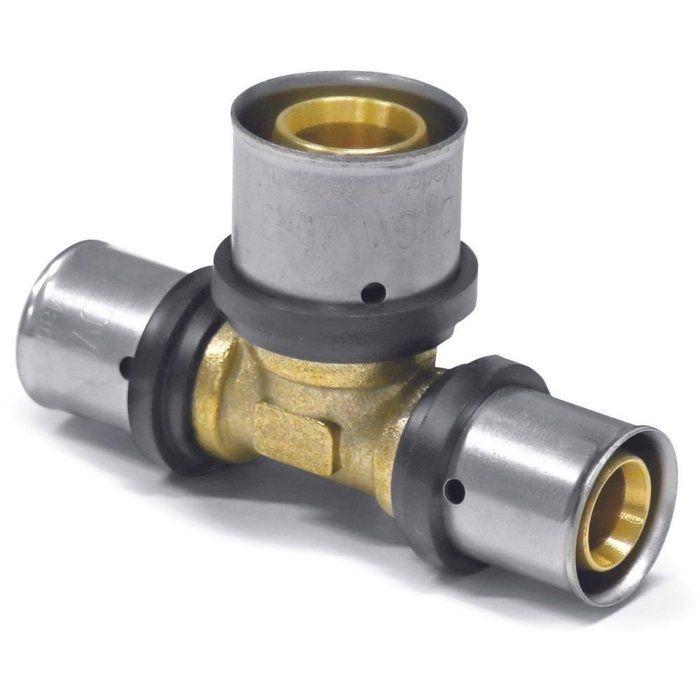 Té Pressfitting Multicouche 32mm, Centre Étendu, Raccord à Sertir