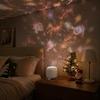 Christmas Projector Light Rotating Led Projection Lamp Santa Claus Snowflake Elk Xmas Decor Night Light Rechargeable
