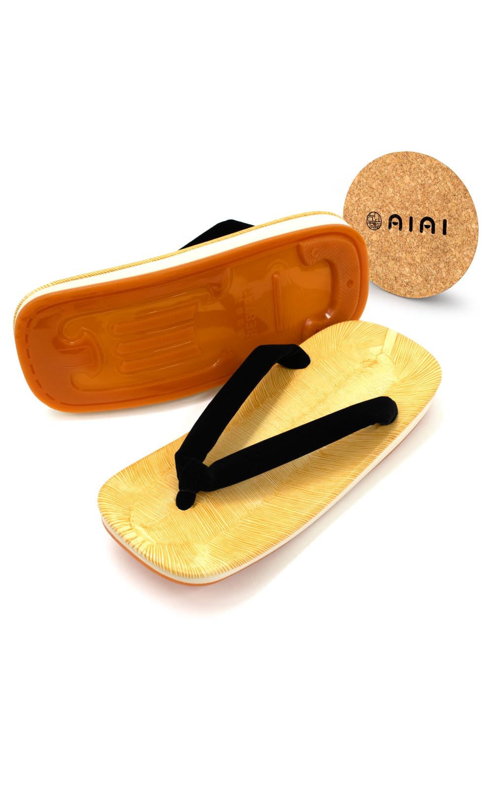 

[Ai-Ai] Sandals, American-colored sole, black straps, non-slip, suitable for kitchens, temples, formal occasions, and everyday wear, made in Japan, BE