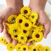 100Pcs 4Cm Artificial Sunflowers Scrapbook Christmas for Home Wedding Birthday Decortion Garden Diy Candy Box Bridal Accessories