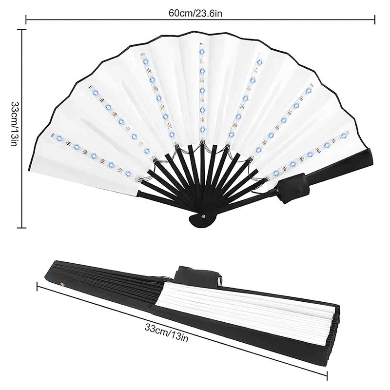 Glow Folding Led Fan Dancing Light Fan Night Show Halloween Christmas Rave Festival Accessories Glow In The Dark Party Supplies