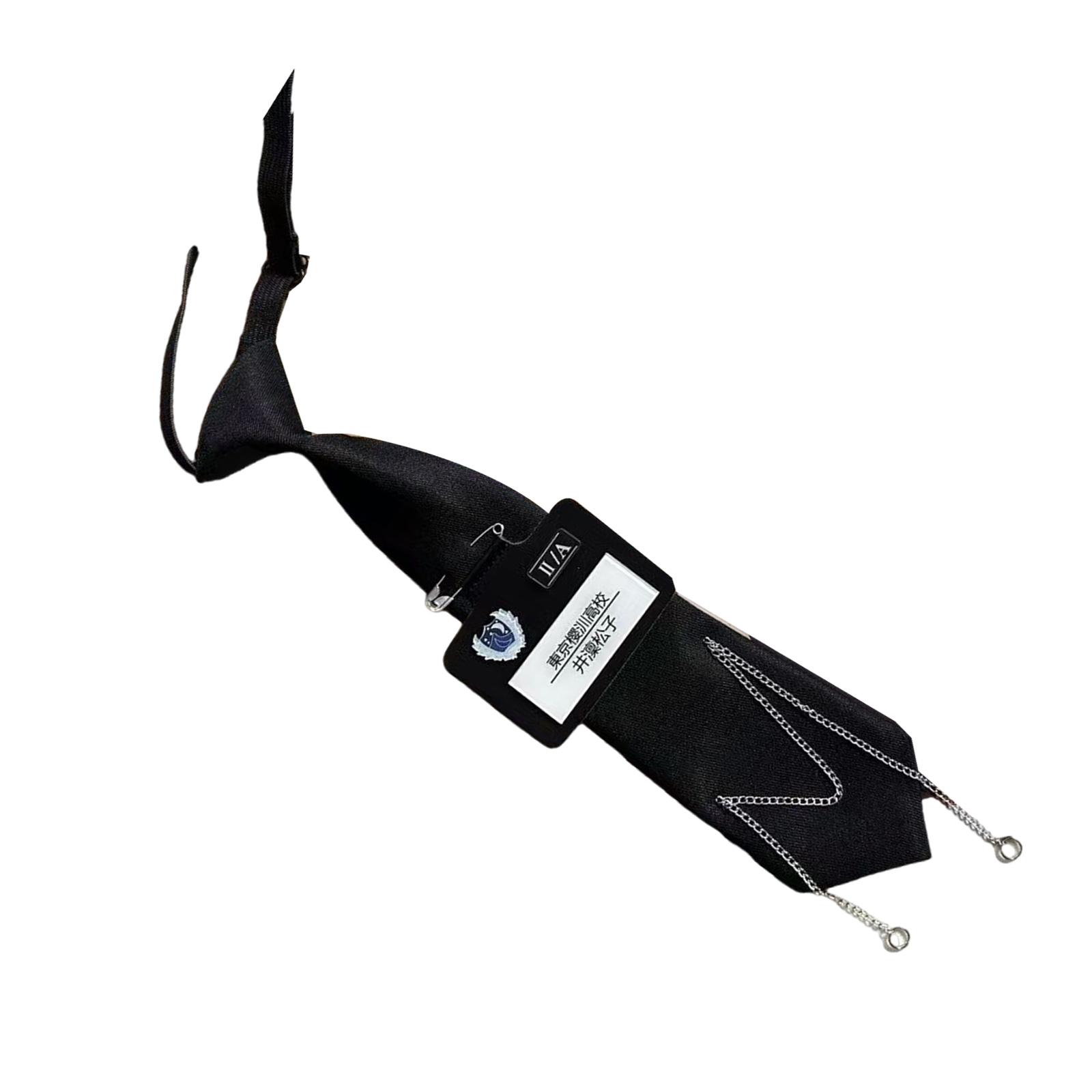 

Галстук в стиле кампуса с булавкой, бейджем и цепочкой, студенческая форма, регулируемый предварительно завязанный шейный галстук, воротник рубашки, шейный платок