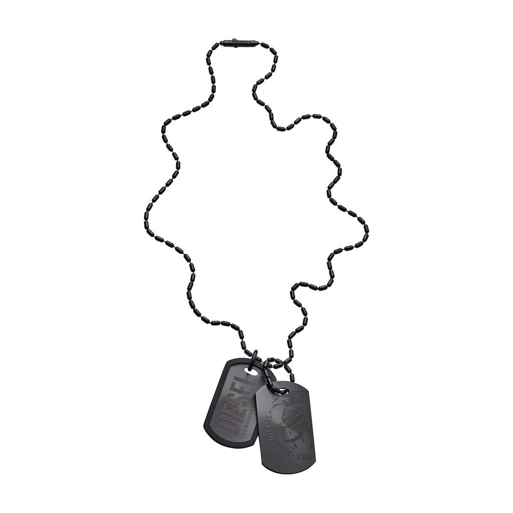 Diesel Dog Tag Pendant Necklace, Gender-Friendly, Stainless Steel, 50cm + 5cm