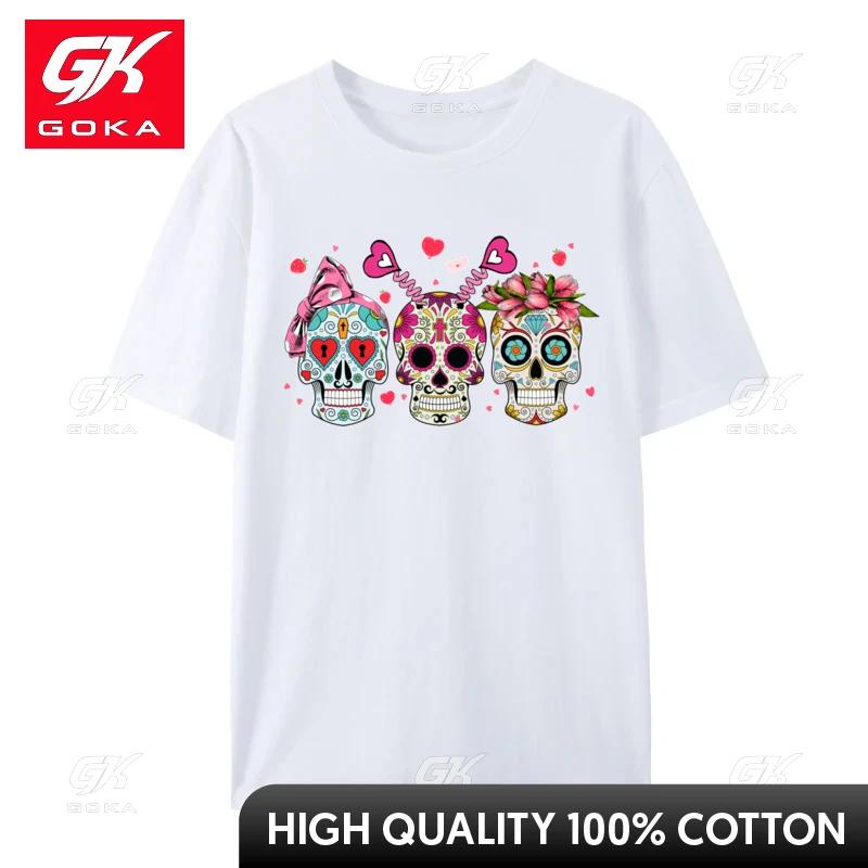 Sugar Skull Lovers Valentines Day Couple Matchings TShirts Cotton TShirts Unisex Top Tees Camisetas Group Dating TShirts