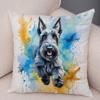 Cute Mini Schnauzer Dog Cushion Cover Home Double Print Decor Cartoon Pet Animal for Sofa Car Pillowcase Soft Plush Pillow Case