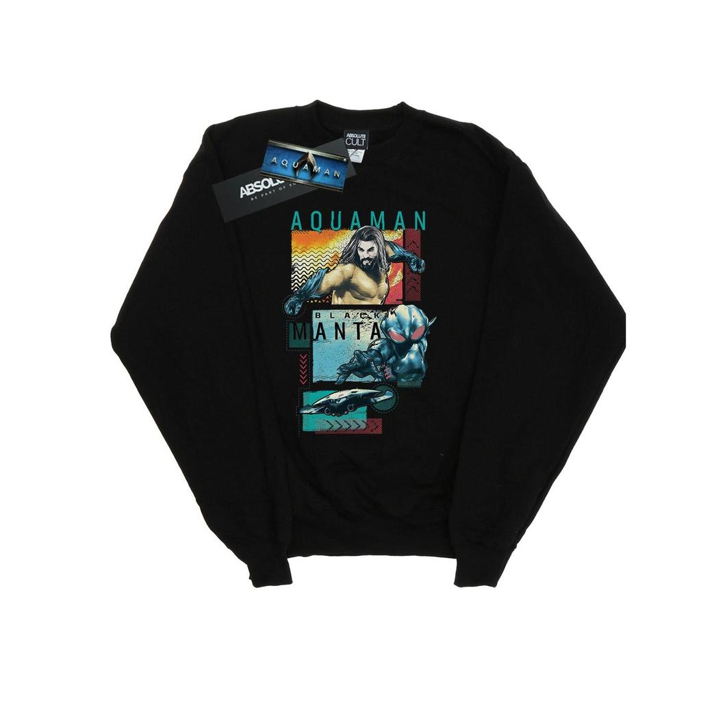 DC Comics Mens Aquaman Character Tiles Sweatshirt