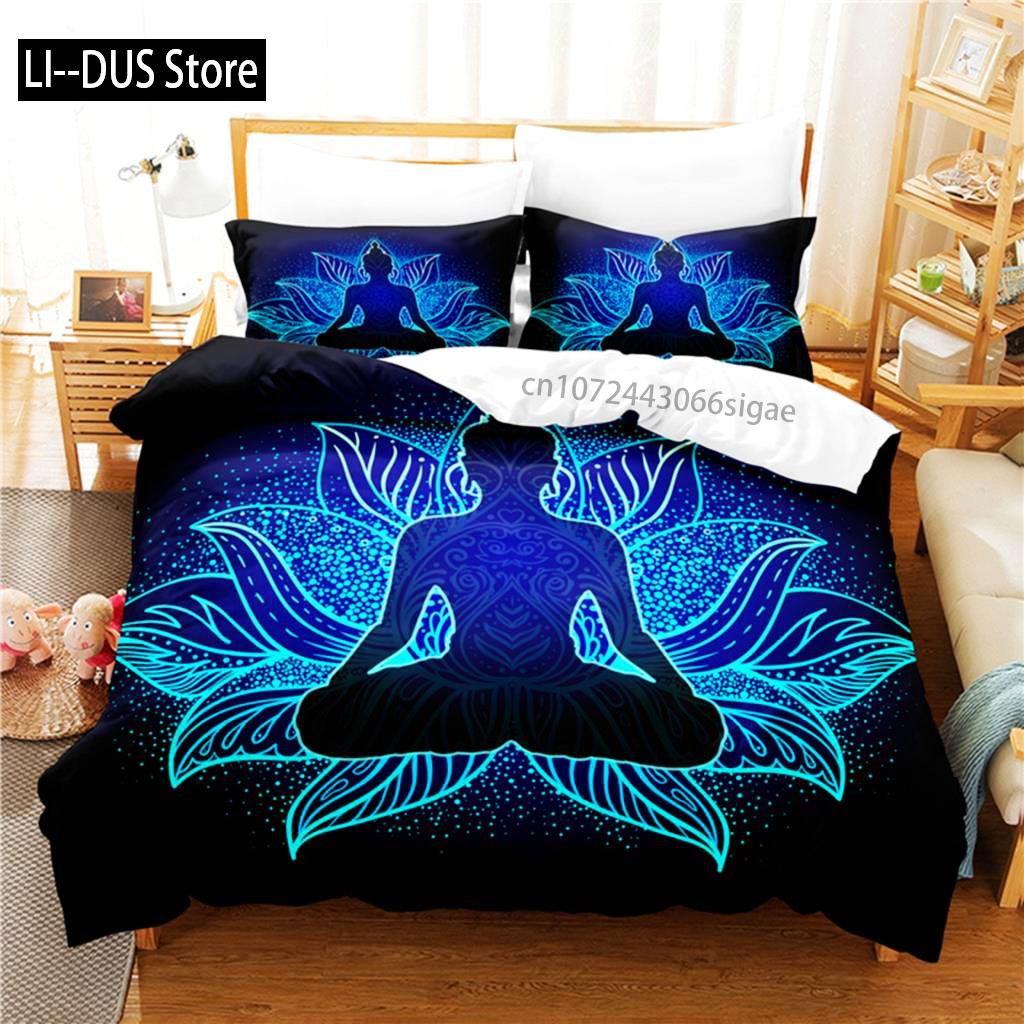 Buddha Duvet Cover Buddhist Decor Exotic Ethnic Bedroom Believer Holiday Decorative Duvet Cover Bedding Sets For Women Men Gifts