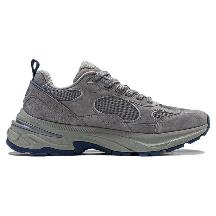 New LiNing Beichen Cushioning, Slip Resistant, Abrasion Resistant Support Low Top Chunky Sneakers Men's Gray AGCT425-2