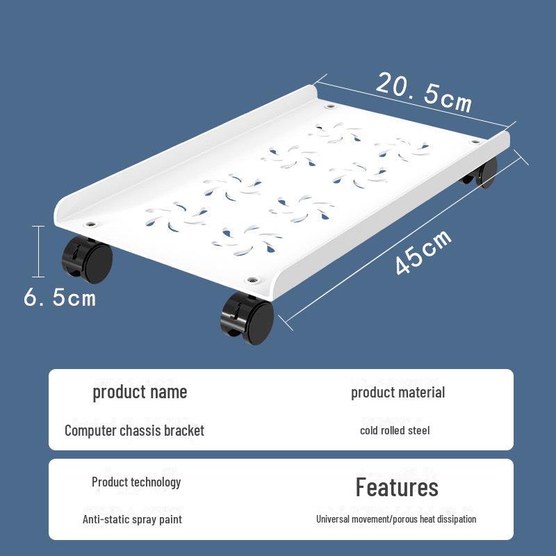 Removable Metal Desktop Computer Chassis Base and Storage Rack