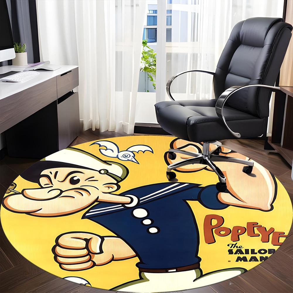 1pc Popeye Sailor Office Round Area Rug, Bedroom Living Room Home Decor, Room Deco, Offic a1016099