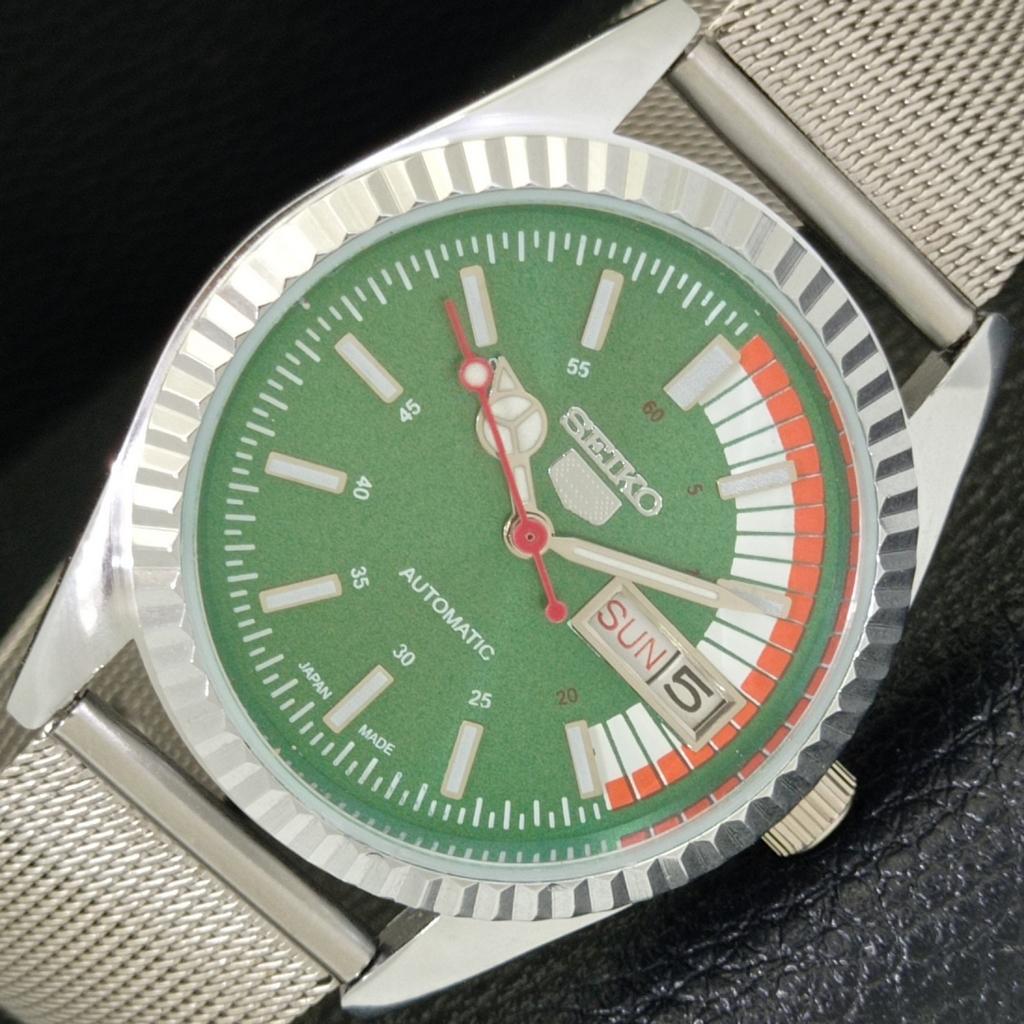 

SEIKO 5 AUTOMATIC VINTAGE REFURBISHED 6309A JAPAN MENS GREEN WATCH a440680-4 Sk-a440680