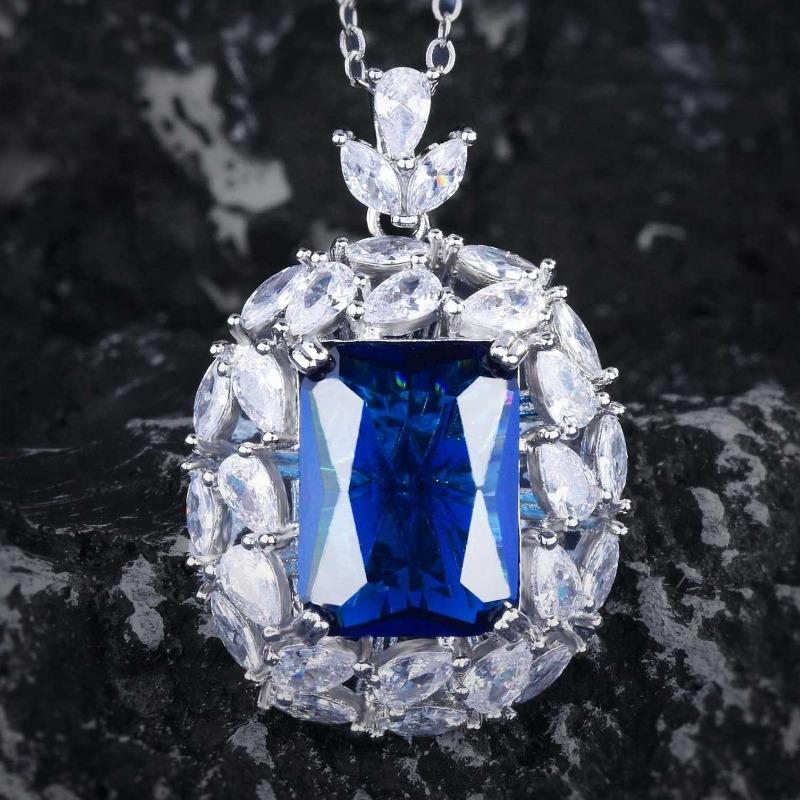 Sace Gems Klasický zirkonový prsten ze slitiny mědi Náhrdelník Soupravy šperků Dárky na svatbu