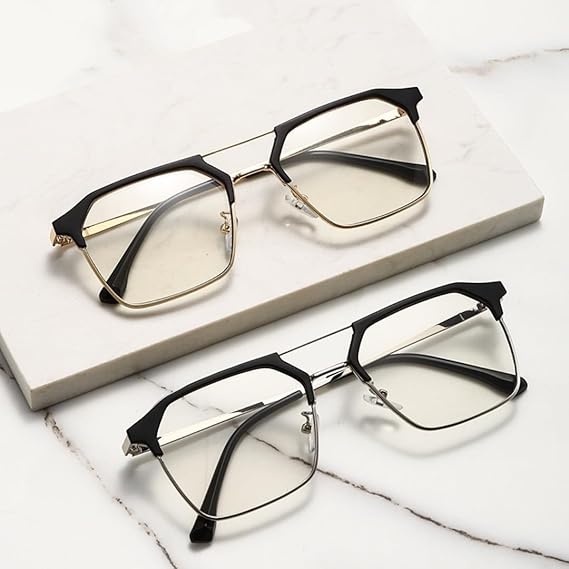 Luxury  Square Black Frame Myopia Glasses Anti-Blue Light Blocking Eyewear for Men and Women Near Sight Unisex Diopter